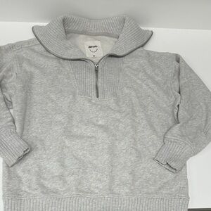 Aerie Down-to-Earth Oversized Mockneck Sweatshirt in Light Heather Gray size xs